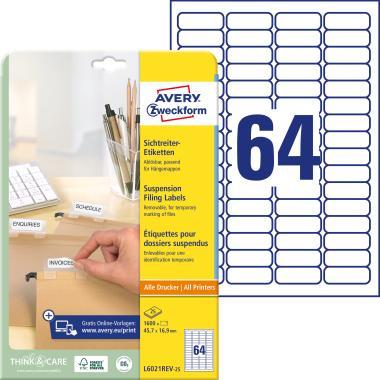 Avery visszaszedhető függőmappa címke 45,7 x 16,9 mm
