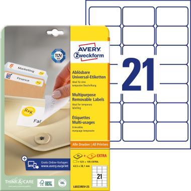 Avery univerzális visszaszedhető címke 63,5 x 38,1 mm