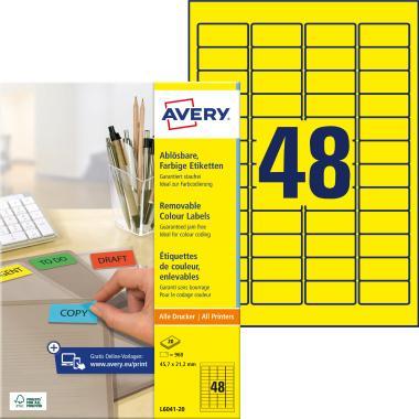 Avery univerzális visszaszedhető sárga címke 45,7 x 21,2 mm
