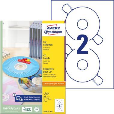 Avery nagyfedőképességű CD címke ClassicSize Ø 117 mm - fehér 100 ív