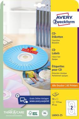 Avery nagyfedőképességű CD címke - ClassicSize, 117 mm