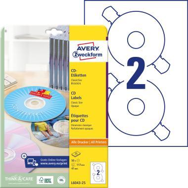 Avery nagyfedőképességű CD címke - ClassicSize, 117 mm