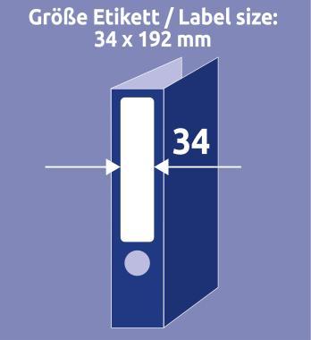 Avery iratrendező címke fehér 192 x 34 mm