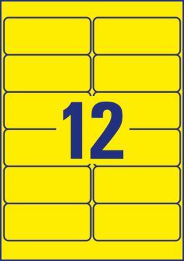 Avery időjárásálló sárga poliészter címke 99,1 x 42,3 mm