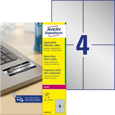 Avery ipari ezüst poliészter címke 105 x 148 mm