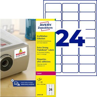 Avery háromszor erősebb tapadó címke 63,5 x 33,9 mm
