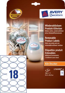 Visszaszedhető termék címke ovális 63,5x42,3mm 20lap