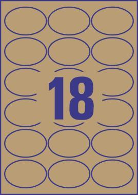 Avery barna Kraft címke ovális 63,5 x 42,3 mm -barna