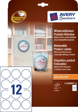 Visszaszedhető termék címke kör 60mm 20lap