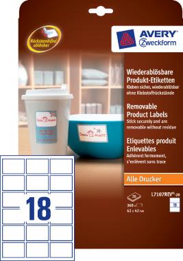 Visszaszedhető termék címke 62x42mm 20lap