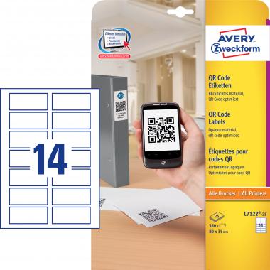Avery öntapadó QR-kód címke 80 x 35 mm