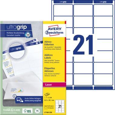 Avery címzés címke 63,5 x 38,1 mm - fehér 250 ív