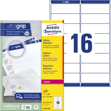 Avery címzés címke 99,1 x 33,9 mm - fehér 250 ív