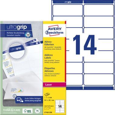 Avery címzés címke 99,1 x 38,1 mm - fehér 250 ív