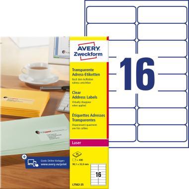 Avery átlátszó címzés címke 99,1 x 33,9 mm