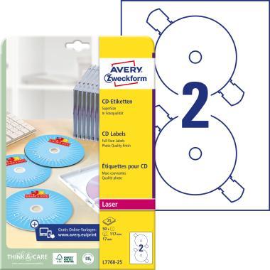 Avery fényes CD címke - SuperSize 117 mm