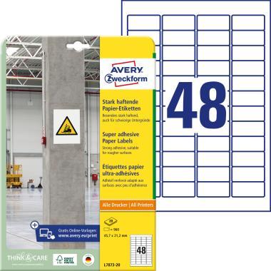 Avery szuper tapadású öntapadó papír címke - fehér 45,7x21,2 mm