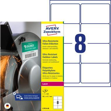 Avery ultra ellenálló címke 99,1 x 67,7 mm
