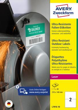 Avery ultra ellenálló címke 210 x 148 mm