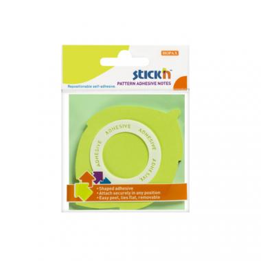 Stick'n öntapadó jegyzettömb 360°-ban tapadó forma levél 70x70 mm, 50 lap - zöld