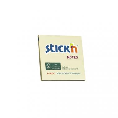 Stick'n öntapadó jegyzettömb FSC COC CERTIFIED környezetbarát 76x76 mm, 90 lap - pasztell sárga
