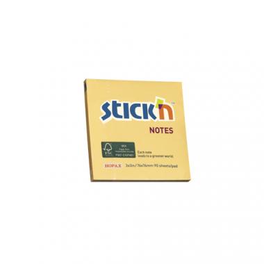 Stick'n öntapadó jegyzettömb FSC COC CERTIFIED környezetbarát 76x76 mm, 90 lap - pasztell narancssárga
