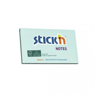 Stick'n öntapadó jegyzettömb FSC COC CERTIFIED környezetbarát 76x127 mm, 90 lap - pasztell kék