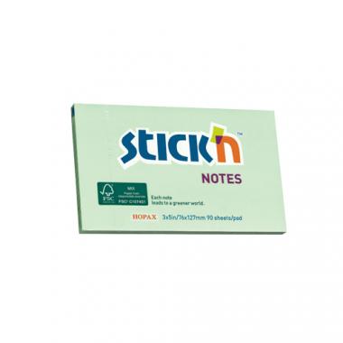 Stick'n öntapadó jegyzettömb FSC COC CERTIFIED környezetbarát 76x127 mm, 90 lap - pasztell zöld