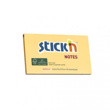 Stick'n öntapadó jegyzettömb FSC COC CERTIFIED környezetbarát 76x127 mm, 90 lap - pasztell narancssárga