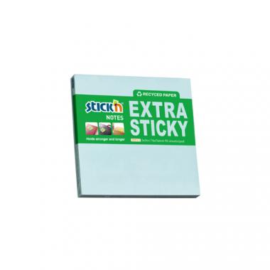 Stick'n öntapadó jegyzettömb újrahasznosított Extra sticky RECYCLED 76x76 mm, 90 lap - pasztell kék