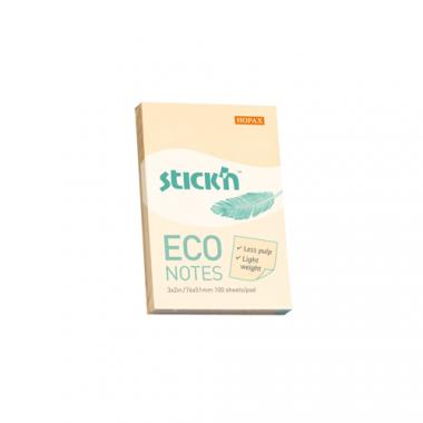 Stick'n öntapadó jegyzettömb Eco Note 76x51 mm, 100 lap - barack