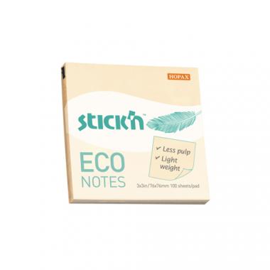 Stick'n öntapadó jegyzettömb Eco Note 76x76 mm, 100 lap - pasztell narancssárga