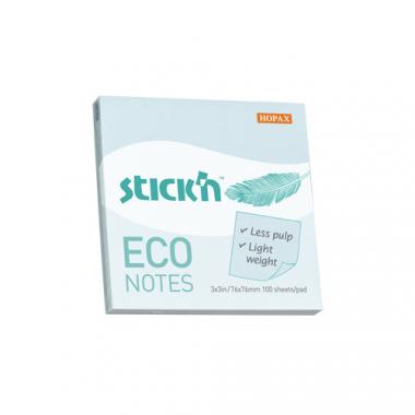 Stick'n öntapadó jegyzettömb Eco Note 76x76 mm, 100 lap - pasztell kék