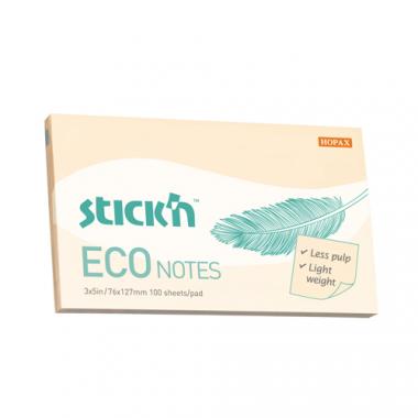 Stick'n öntapadó jegyzettömb Eco Note 76x127 mm, 100 lap - pasztell narancssárga