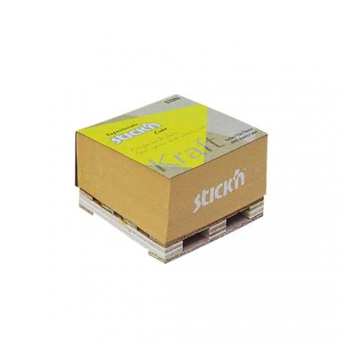 Stick'n öntapadó jegyzettömb újrahasznosított mini raklapos Kraft cube 400 lap - natúr barna