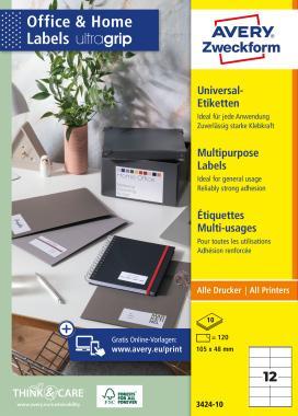 Avery univerzális címke 105x48 mm - fehér 10 ív