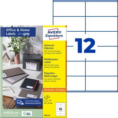 Avery univerzális címke 105x48 mm - fehér 10 ív