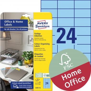 Avery univerzális címke - kék 70 x 37 mm 10 lapos