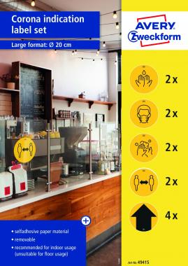 Információs címke szett, koronavírus 5 minta, 12 db, 20cm sárga