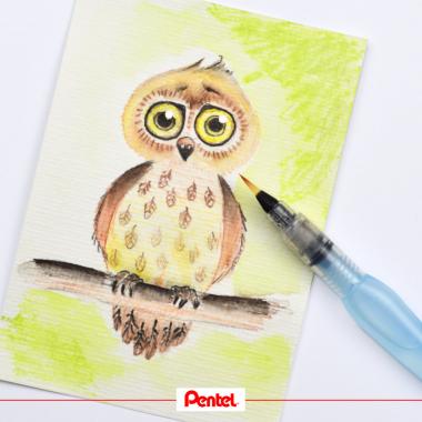 Pentel ecsettoll üres 10ml víztartállyal \'L\' nagy heggyel