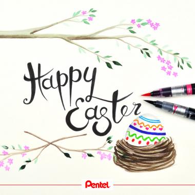 Pentel ecsettoll aquarell tintával - piros