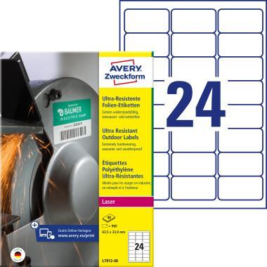 Avery ultra ellenálló címke 63,5 x 33,9 mm