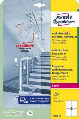 Antimikrobiális fóliacímke 105x148mm átlátszó