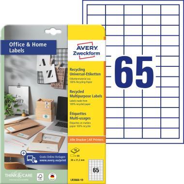 Avery univerzális újrahasznosított címke 38 x 21,2 mm - fehér 10 ív