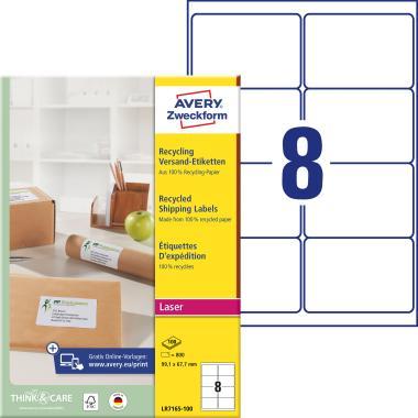 Avery újrahasznosított csomag címke 99,1 x 67,7 mm - fehér 100 ív
