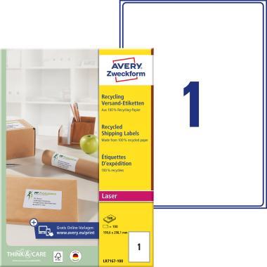 Avery újrahasznosított csomag címke 199,6 x 289,1 mm - fehér 100 ív