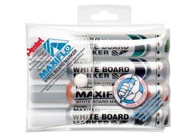 Pentel táblamarker kerek hegyű Maxiflo 2,5 mm 4 db-os szett - fekete, piros, kék, zöld