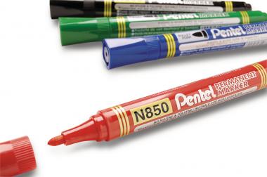 Pentel marker alkoholos kerek hegyű 4 db-os szett - fekete, piros, kék, zöld