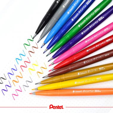 Pentel ecsettoll kalligrafikus hajlékony hegyű Brush Sign Pen - zöld