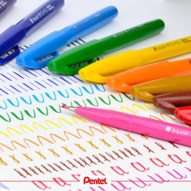 Pentel ecsettoll kalligrafikus hajlékony hegyű Brush Sign Pen - citromsárga